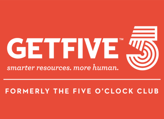 GetFive logo with formerly TFC - Red background - bigger formerly line 1140x487 600 res